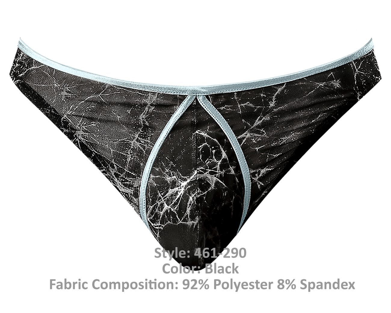 Male Power 461-290 Marble Mesh Mini Thong Color Black - DealByEthan.gay loves Male Power