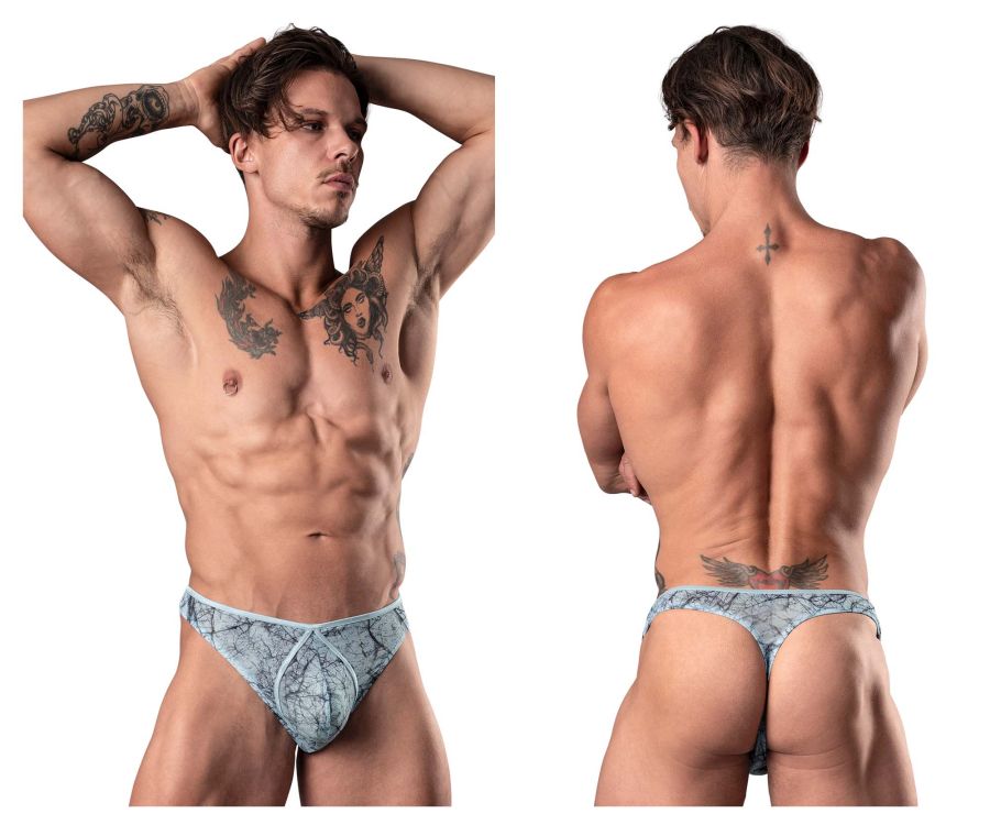 Male Power 461-290 Marble Mesh Mini Thong Color Light Blue - DealByEthan.gay loves Male Power