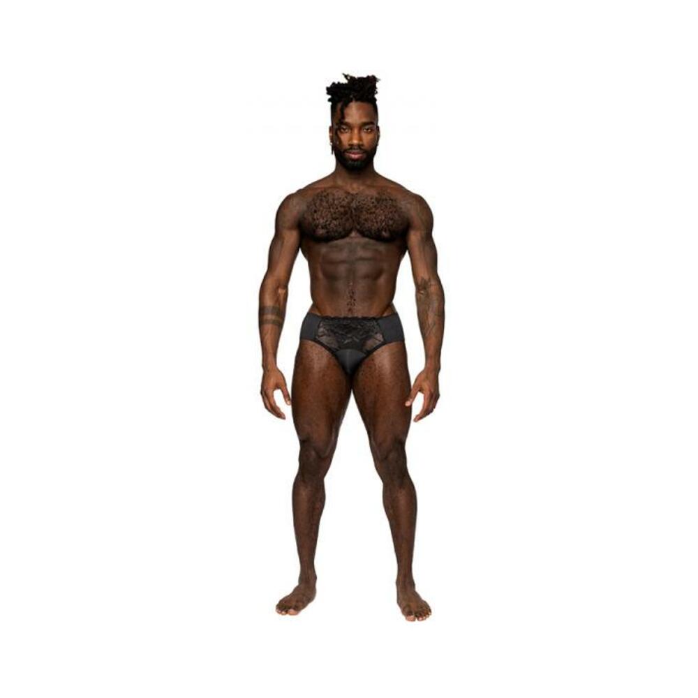 Male Power Sassy Lace Bikini Solid Pouch Black S - DealByEthan.gay loves Male Power