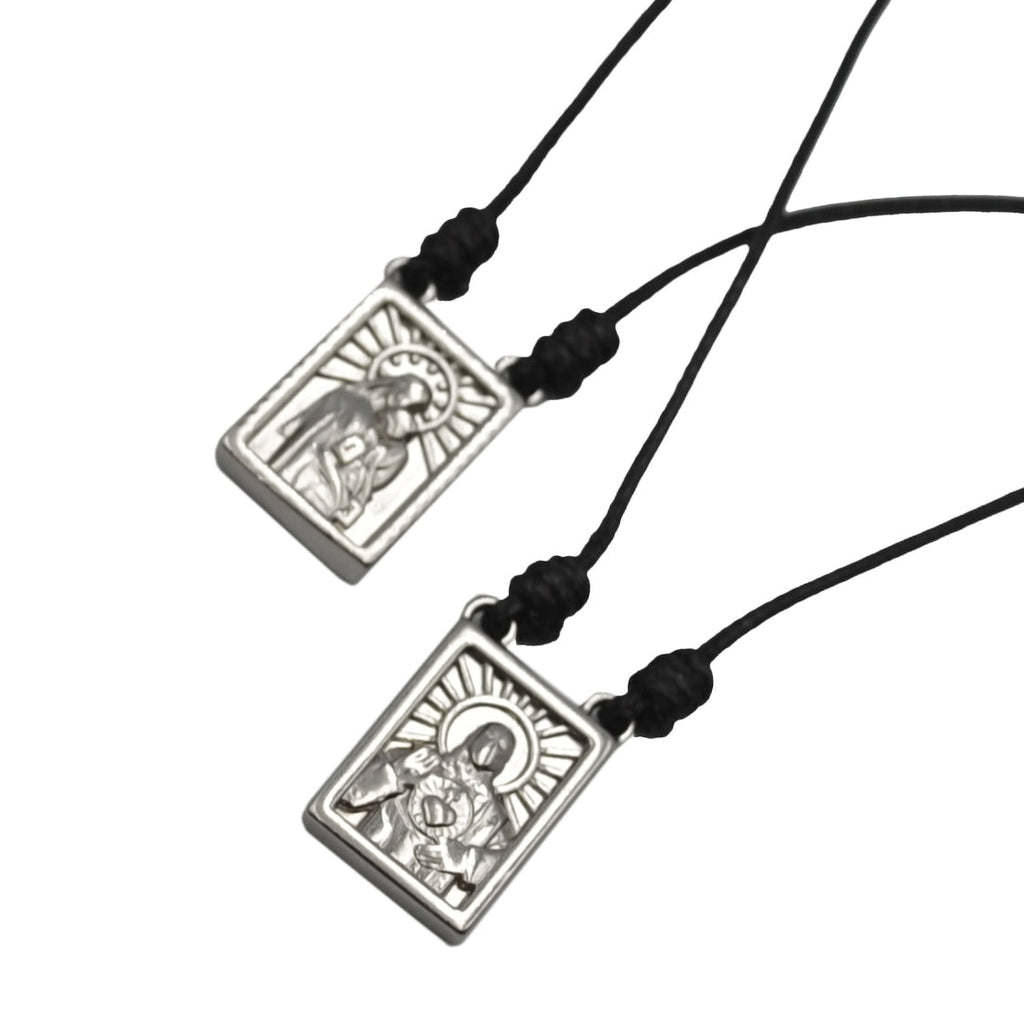 Männliches Skapulier mit Kordel in 5 Farben des Anhängers Schwarz, Silber, Vintage Gold, Gold, Graphit Skapulier - Herrenhalskette - Männerschmuck