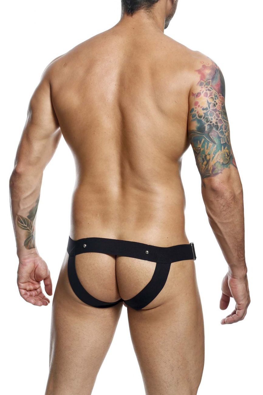 Black sleek malebasics dmblo1 dngeon contoured cockring jockstrap briefs in form-fitting design