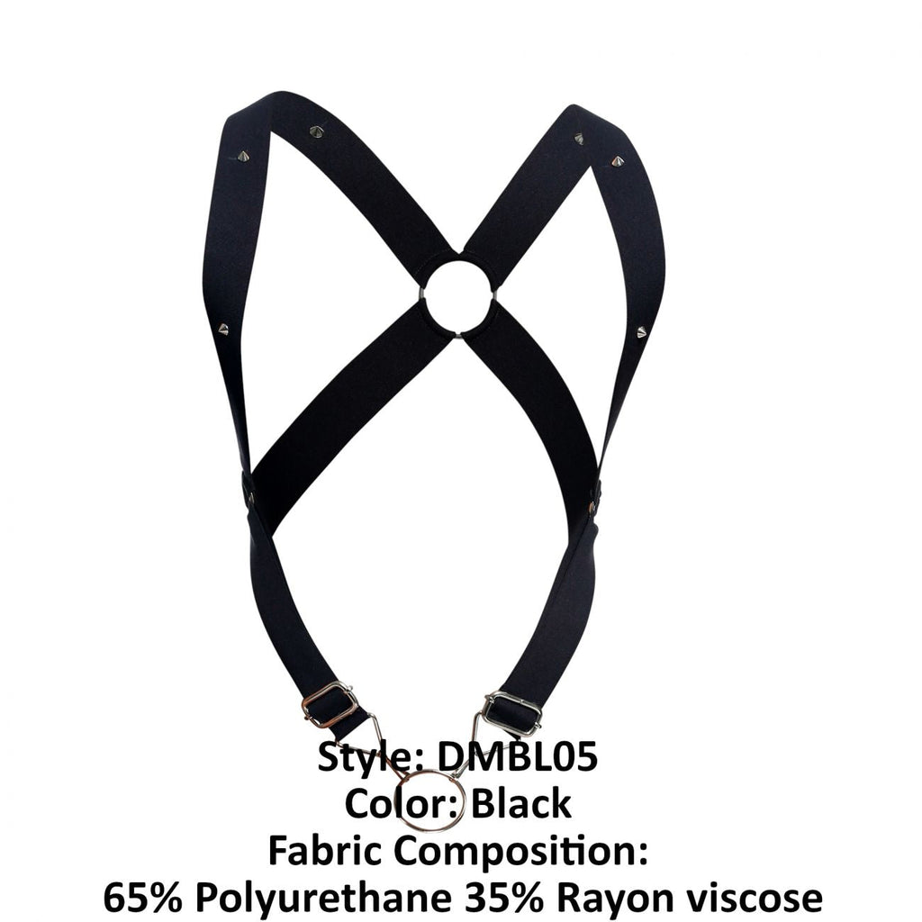 Arnés cruzado MaleBasics DMBL05 DNGEON, color negro
