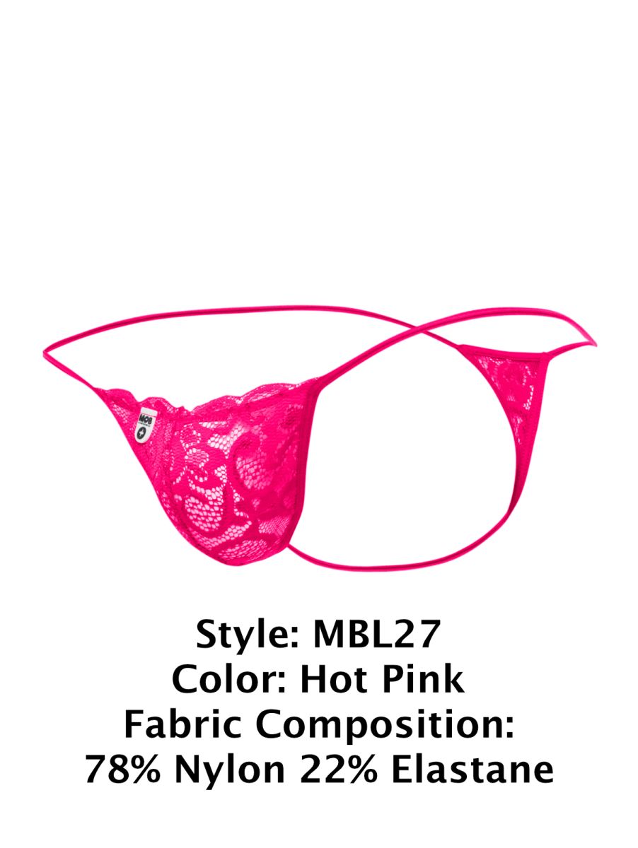 MaleBasics MBL27 Lace Thongs Color Hot Pink - DealByEthan.gay loves MaleBasics