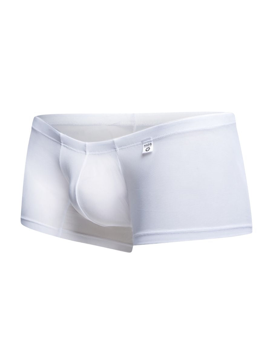 Malebasics mbl78 lace trunks white mesh briefs with smooth form fitting design and subtle waistband brand tag