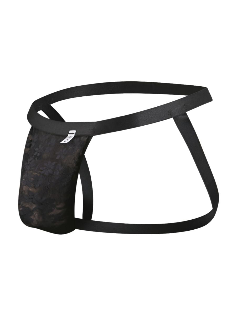 Malebasics mbl82 sexy jockstrap in black lace with adjustable straps and sleek minimalist design for men