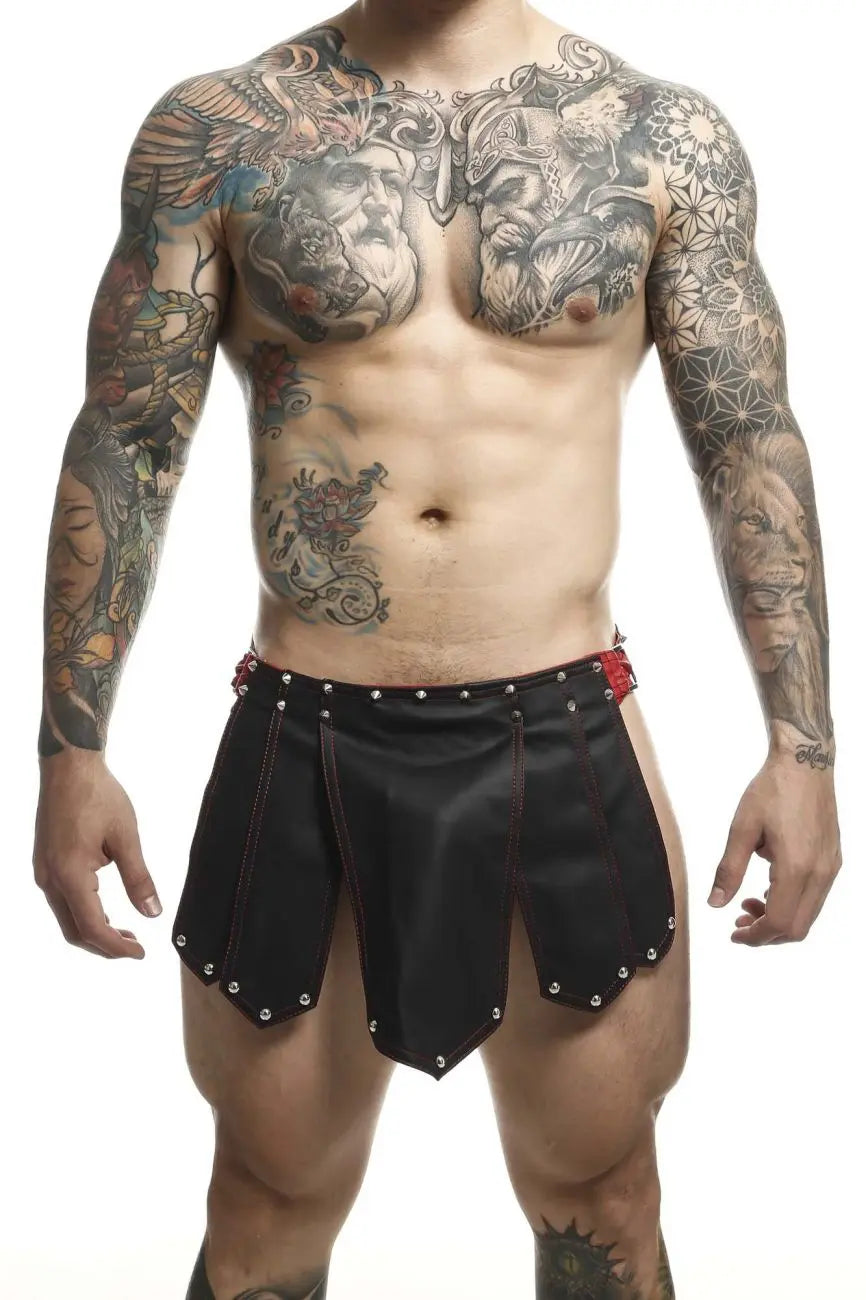 MaleBasics Herrenwäsche DMBL10 DNGEON Roman Skirt Farbe Schwarz-Rot