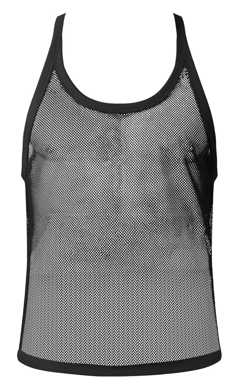 Camiseta sin mangas Male Power 110-11C Fishnet 2, color negro