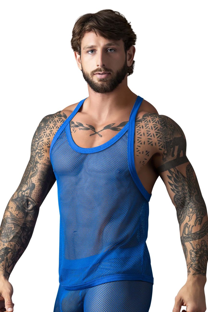 Camiseta sin mangas Male Power 110-11C Fishnet 2 Color Royal