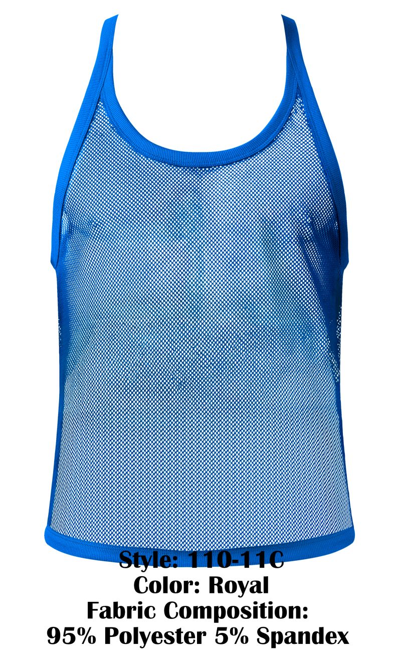 Camiseta sin mangas Male Power 110-11C Fishnet 2 Color Royal