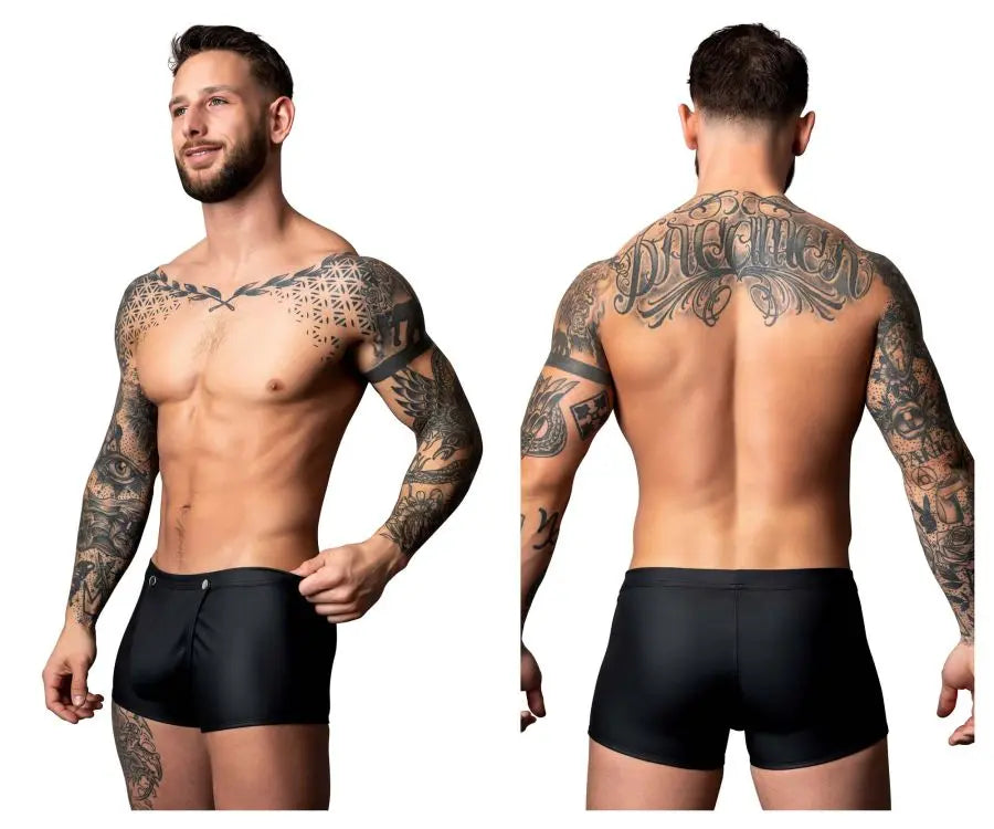 Ropa Interior Masculina Male Power 120-298 Oh Snap Short Abierto Color Negro