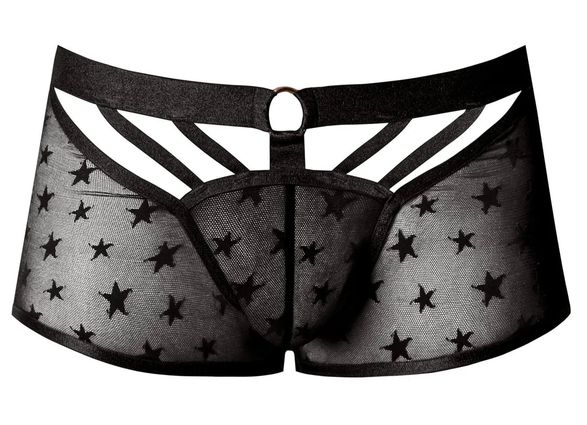 Male Power Men's Underwear 122-291 Love Star Short with Ring Color Black