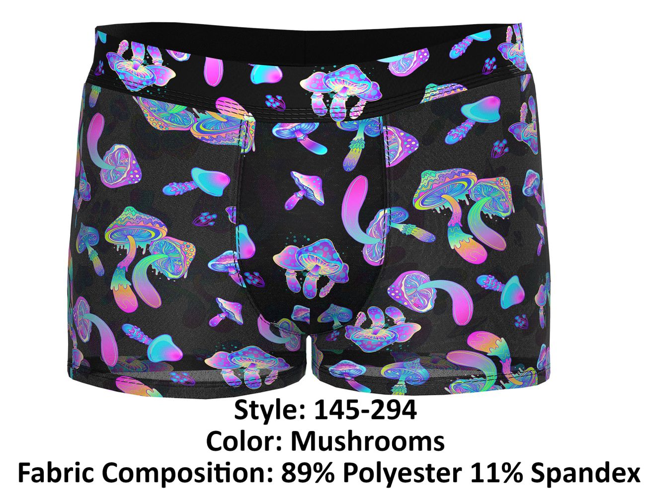 Male Power 145-294 Hazy Dayz Pouch Short Color Mushrooms