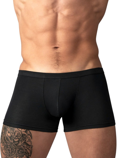 Black Male Power Eco Cozy pouch short trunks, a form-fitting and supportive everyday underwear style.