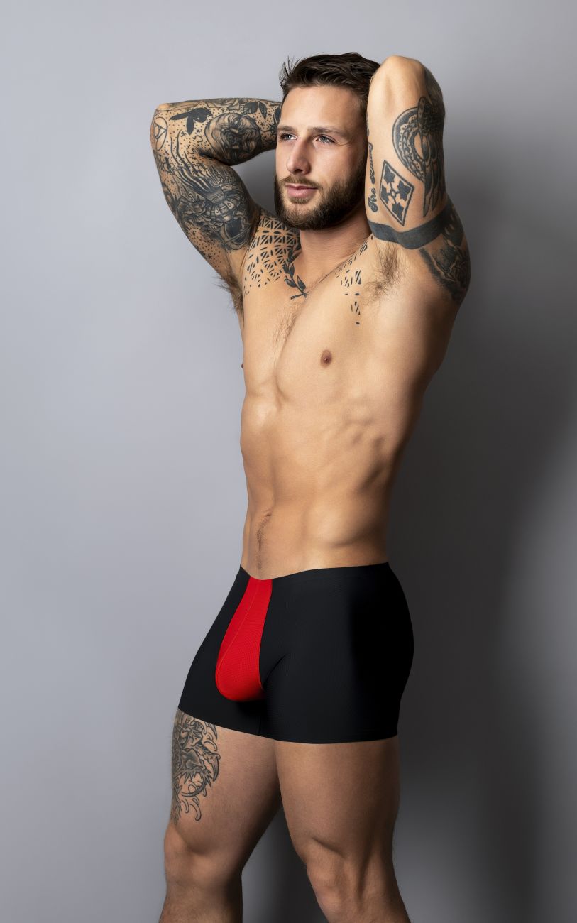 Male Power 154-300 Hot Mesh Pouch Short Farbe Schwarz-Rot