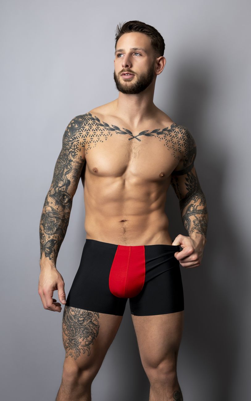 Male Power 154-300 Hot Mesh Pouch Short Farbe Schwarz-Rot