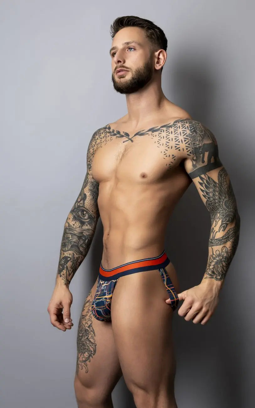 Male Power Herrenunterwäsche 349-299 Soo Cumfy Jock Farbe Navy-Orange