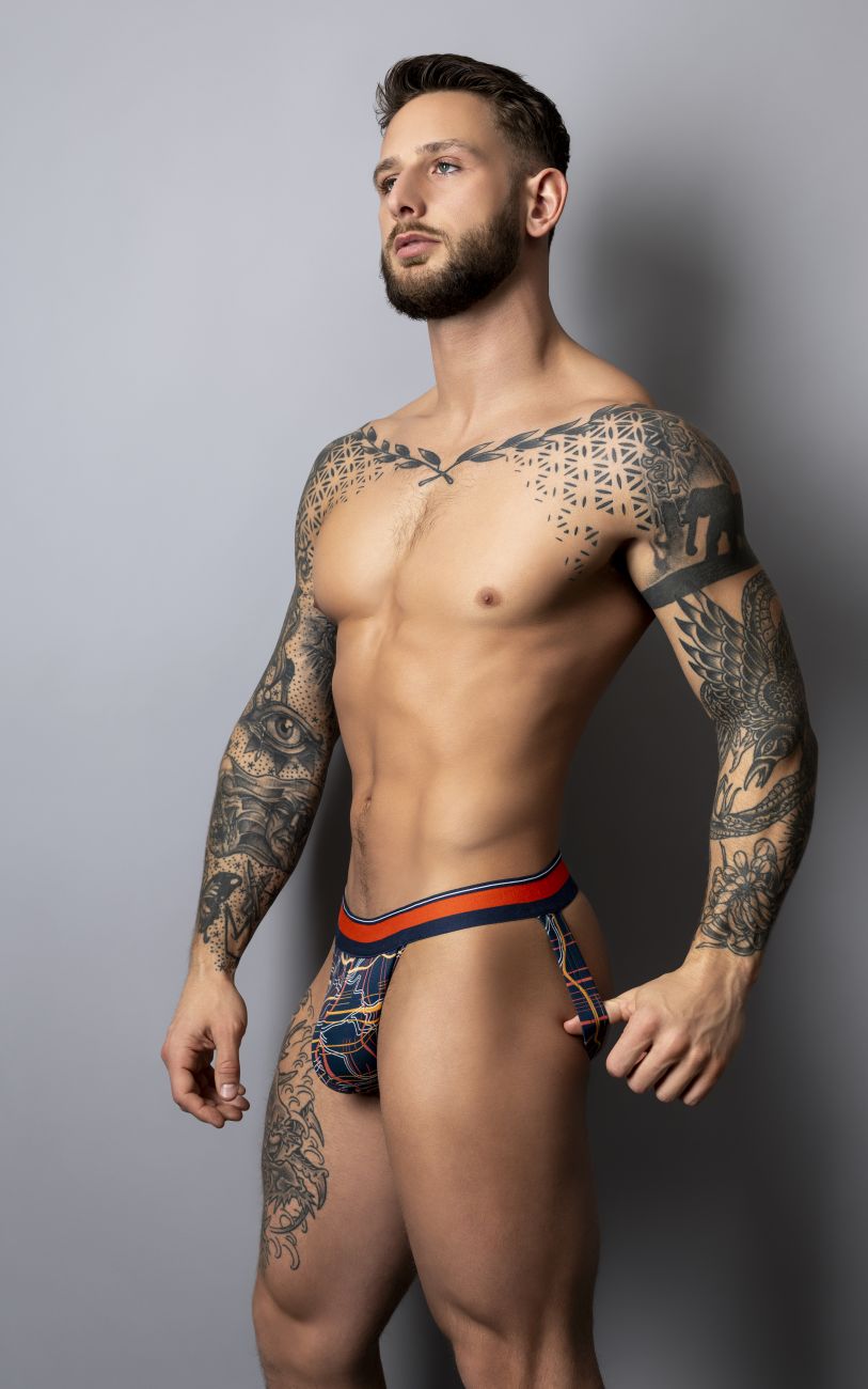 Male Power 349-299 Soo Cumfy Jock Farbe Marineblau-Orange