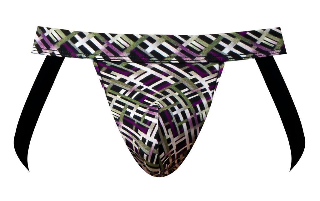 Male Power 351-303 Gridlocked Strappy Ring Jock Color Printed