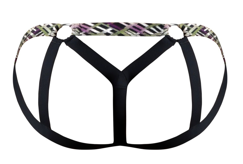 Male Power 351-303 Gridlocked Strappy Ring Jock Color Printed