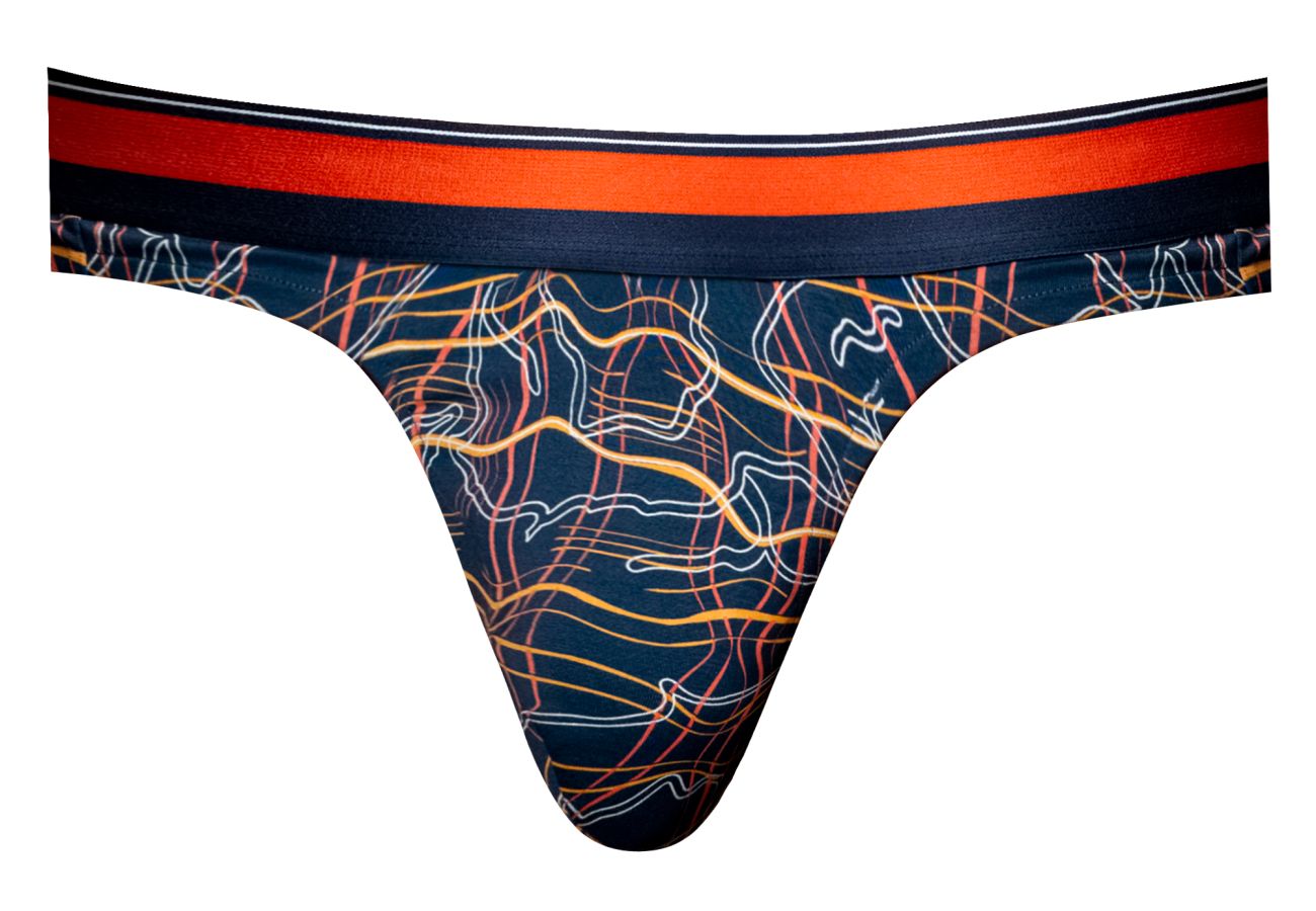 Male Power 412-299 Soo Cumfy Tanga Farbe Marineblau-Orange