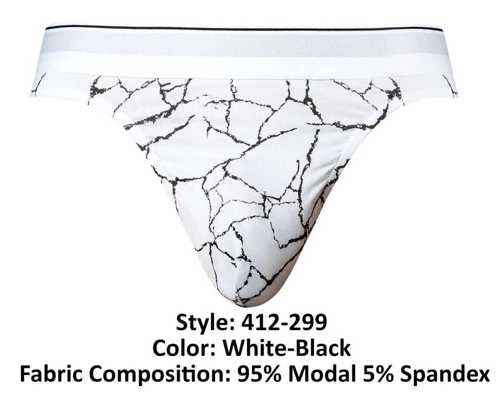 Male Power 412-299 Soo Cumfy Tanga Farbe Weiß-Schwarz
