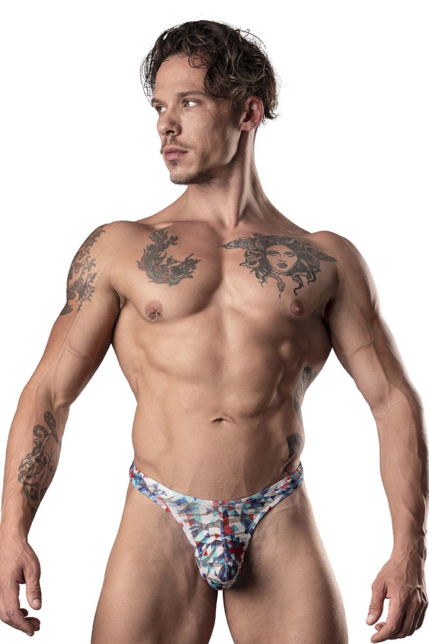 Male Power 431-293 Your Lace Or Mine Bong Tanga Farbe Rot-Weiß-Blau