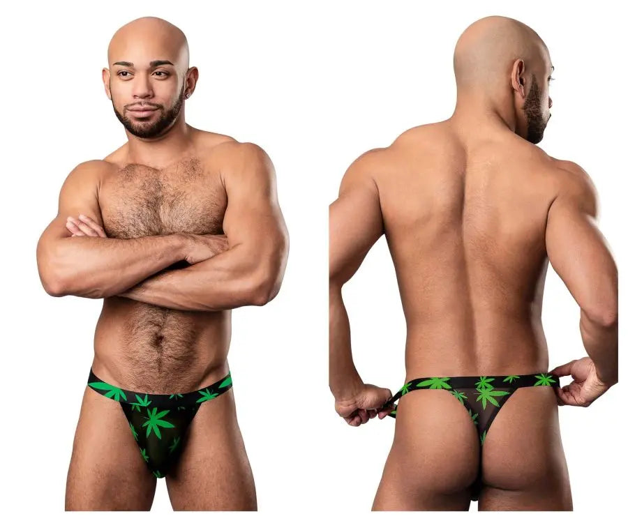 Ropa Interior de Hombre Male Power 433-294 Hazy Dayz Micro Tanga Color Hoja de Marihuana