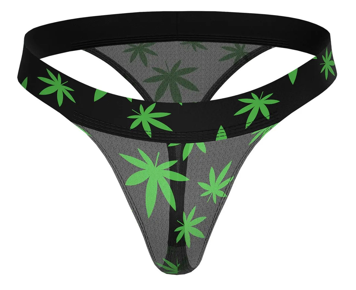Ropa Interior de Hombre Male Power 433-294 Hazy Dayz Micro Tanga Color Hoja de Marihuana