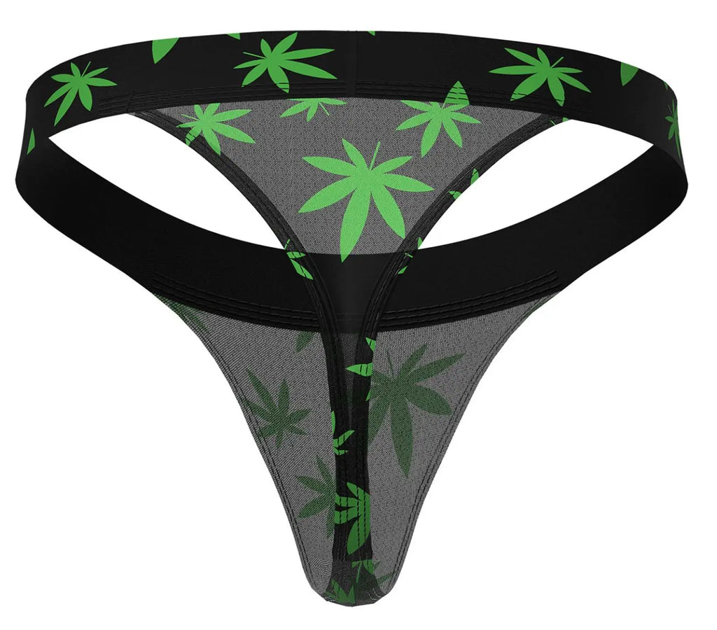 Ropa Interior de Hombre Male Power 433-294 Hazy Dayz Micro Tanga Color Hoja de Marihuana