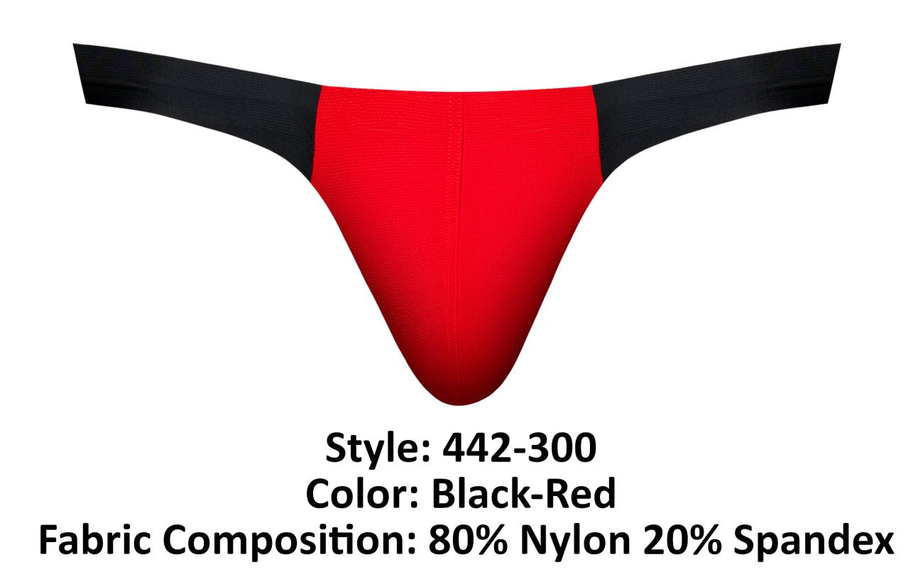 Male Power 442-300 Hot Mesh Bong Tanga Farbe Schwarz-Rot