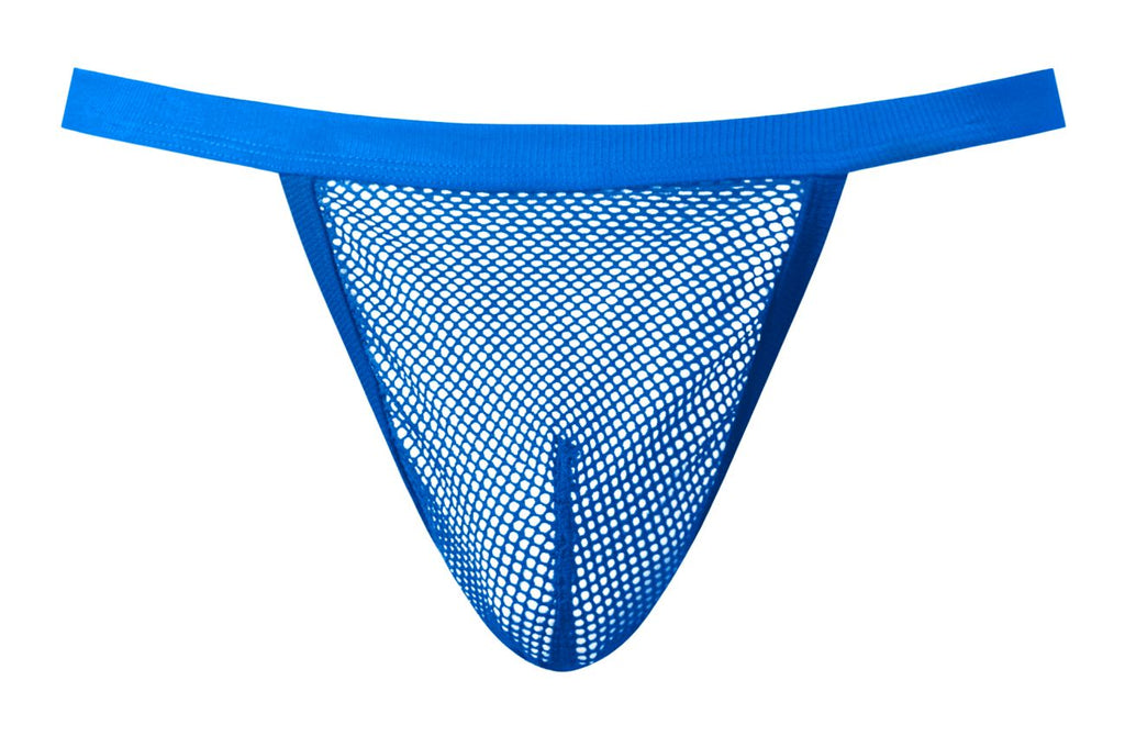 Tanga de rejilla Male Power 449-11C, color azul marino