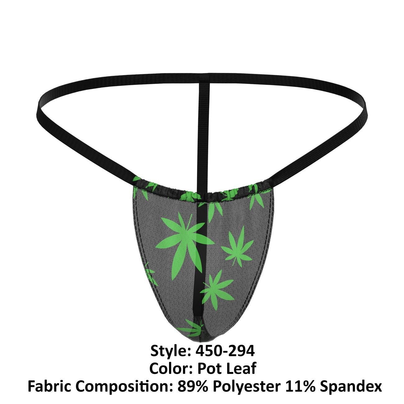 Male Power 450-294 Hazy Dayz Posing Strap Farbe Cannabisblatt