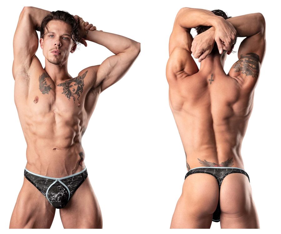 Male Power 461-290 Marble Mesh Mini Tanga Farbe Schwarz