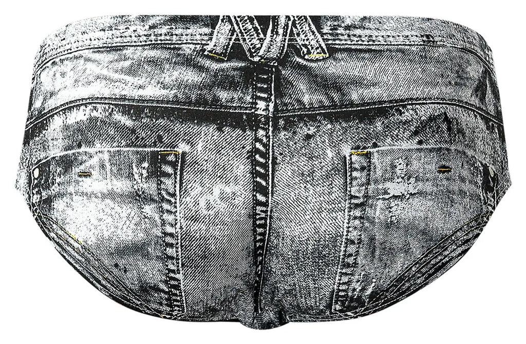 Ropa Interior Masculina Male Power 486-286 Bikini Dirty Denim Color Estampado Vaquero