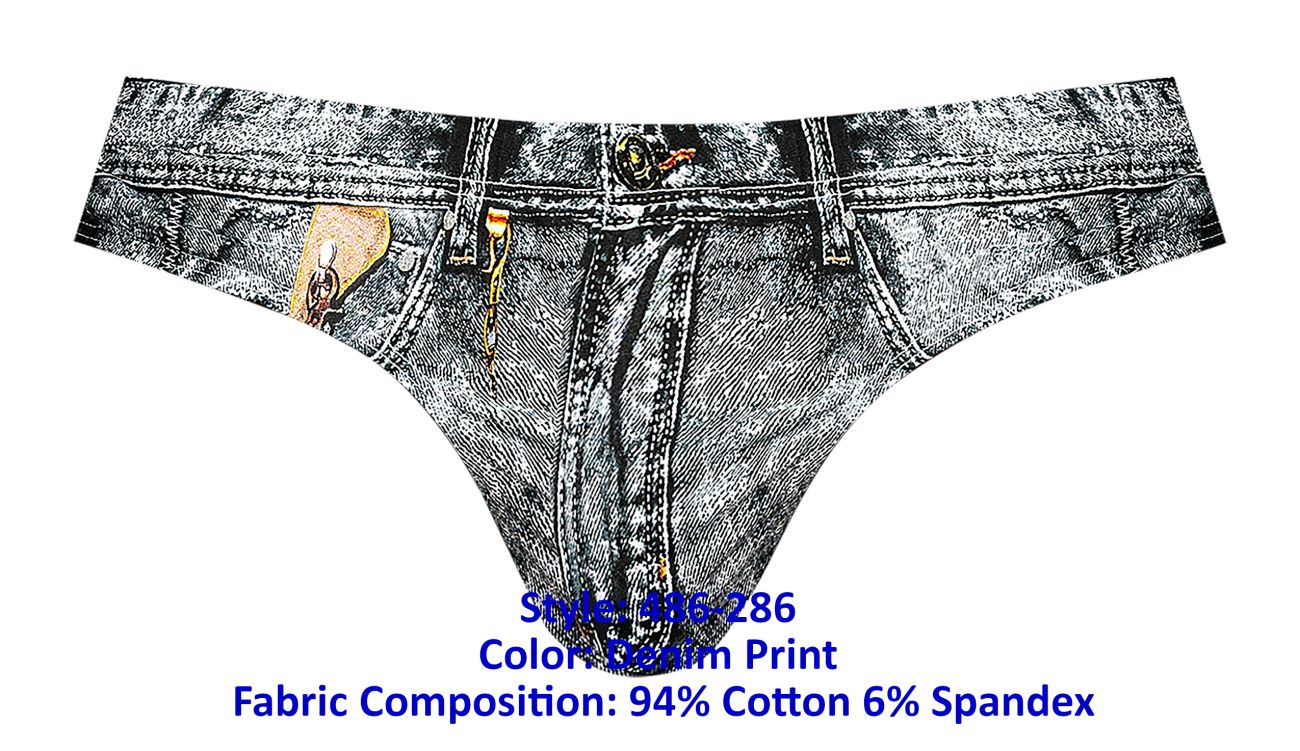 Male Power 486-286 Dirty Denim Bikini Farbe Denim Print