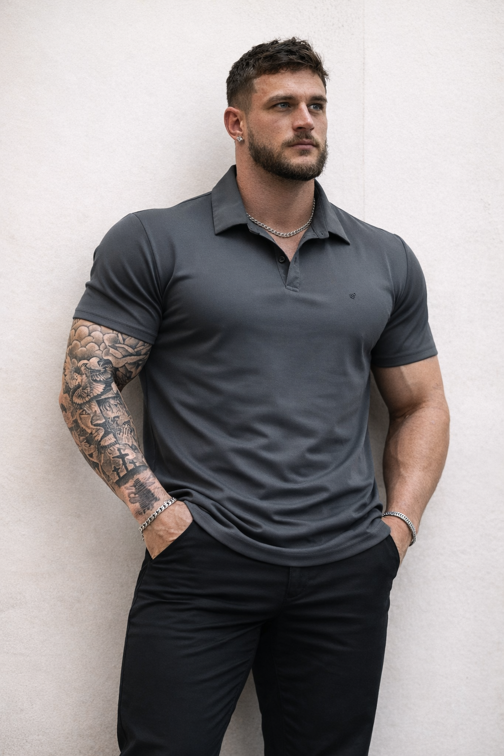 Polo de secado rápido Jed North - Gris oscuro