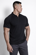 Polo Jed North Ajustado para Musculatura Prémium con Cremallera - Negro