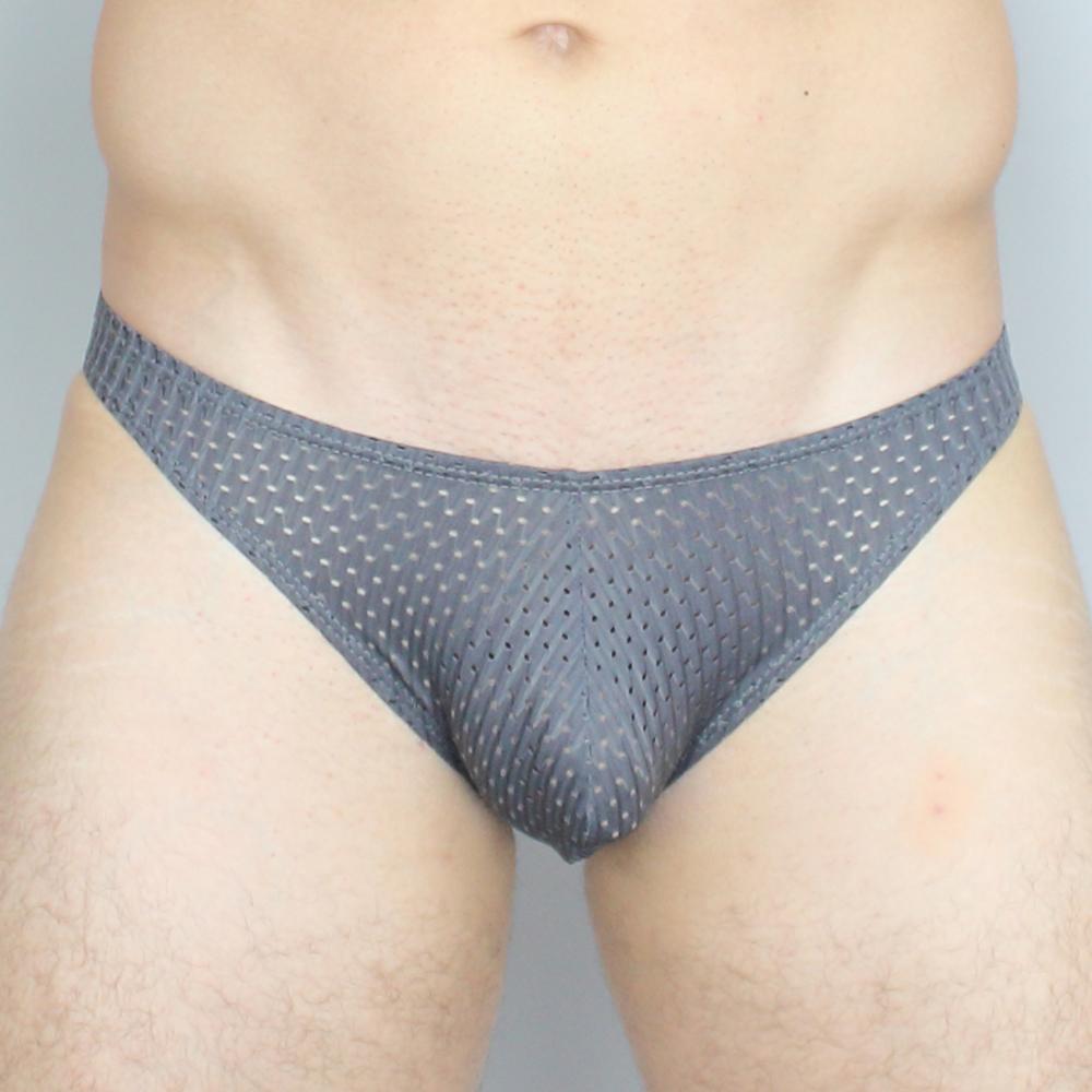 Mckillop MCKGKPL bikini brief gray mesh with subtle pattern of small white dots for comfortable wear
