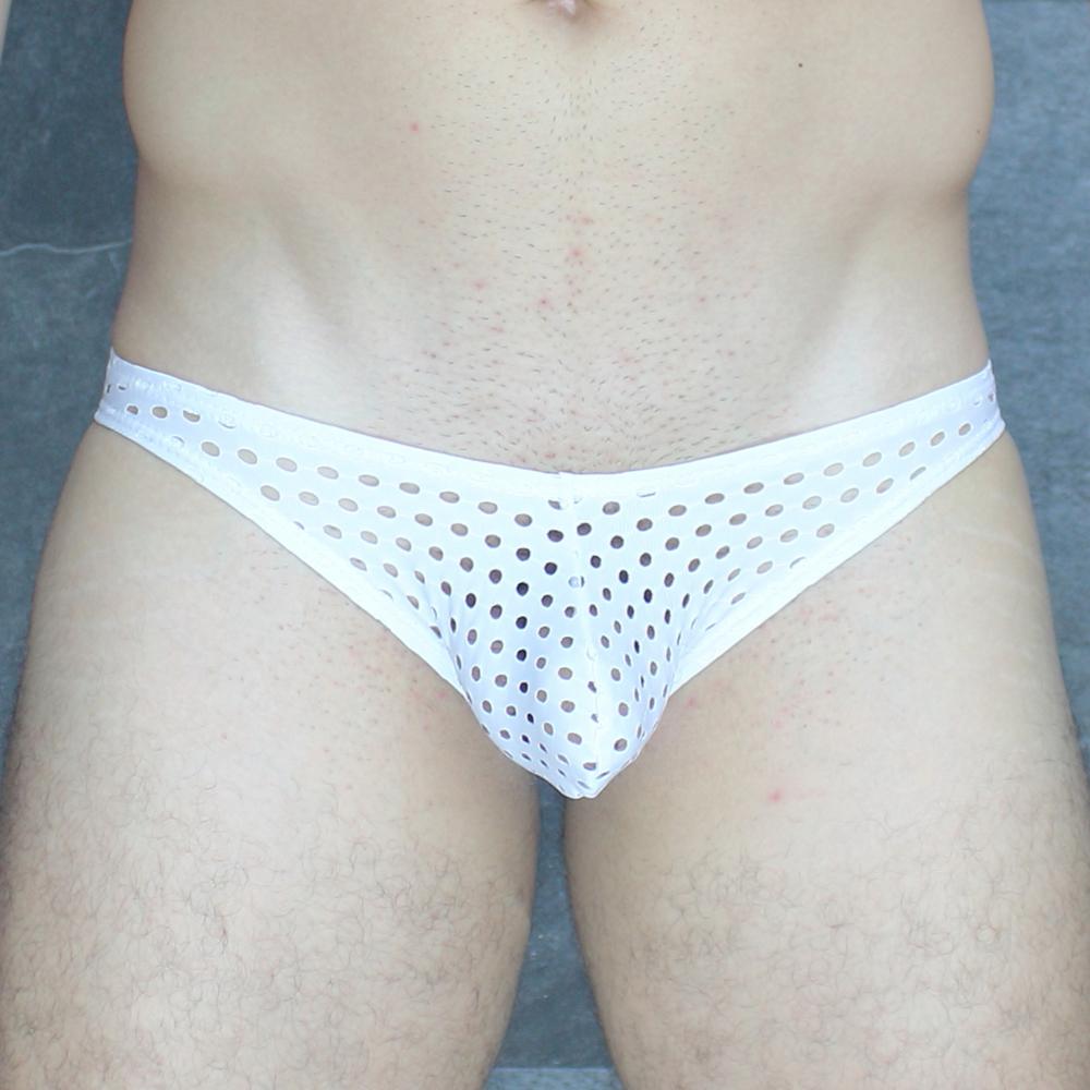 White mckillop vkhq hoist bikini glory lycra briefs with triangular cut and perforated mesh design