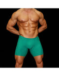 Men's green compression shorts by Arroyman featuring a snug fit and smooth fabric ideal for biking and athletic activities.