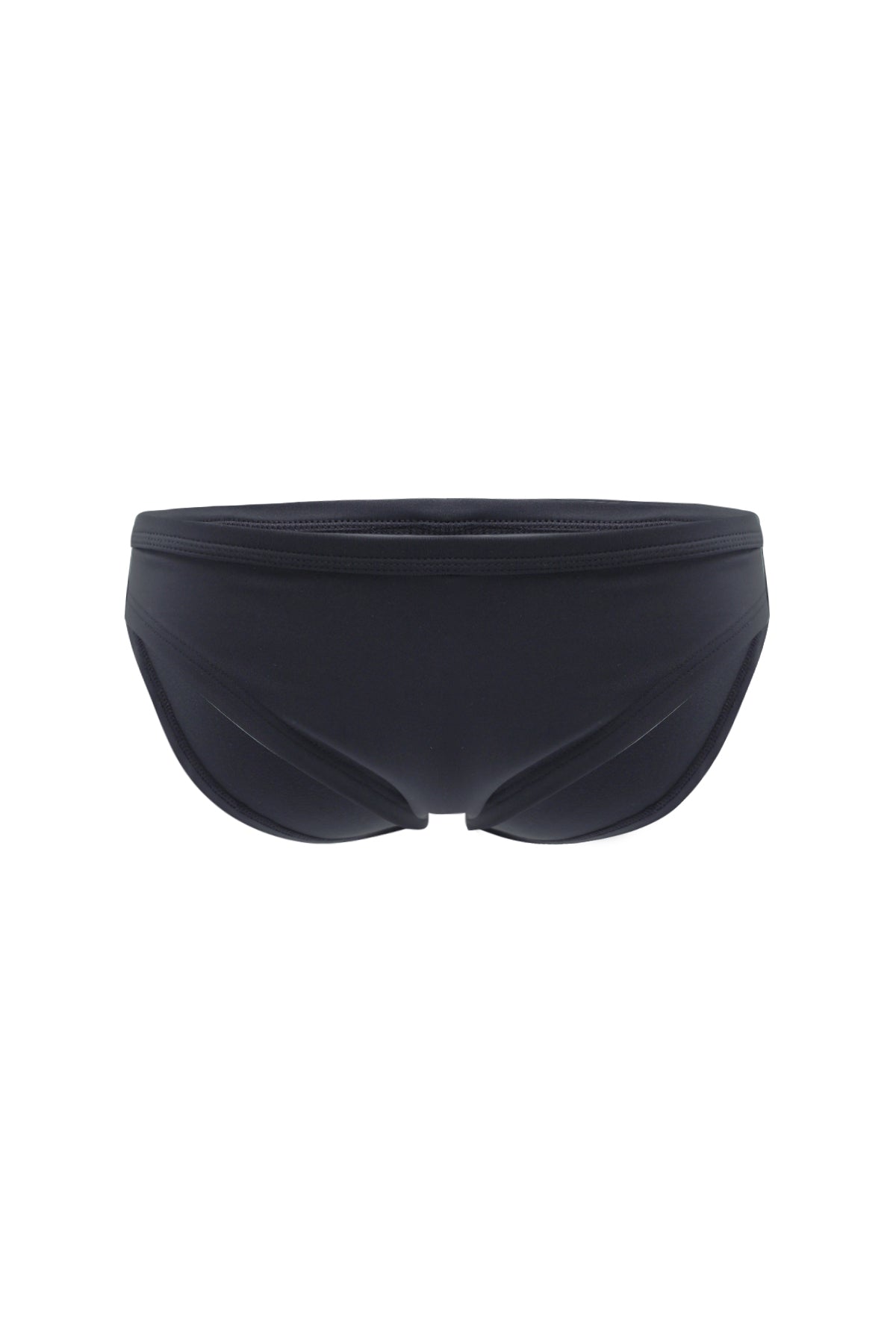 Men’s classic physique trunks 2 inch seam black swim trunks with smooth form-fitting design and elastic waistband