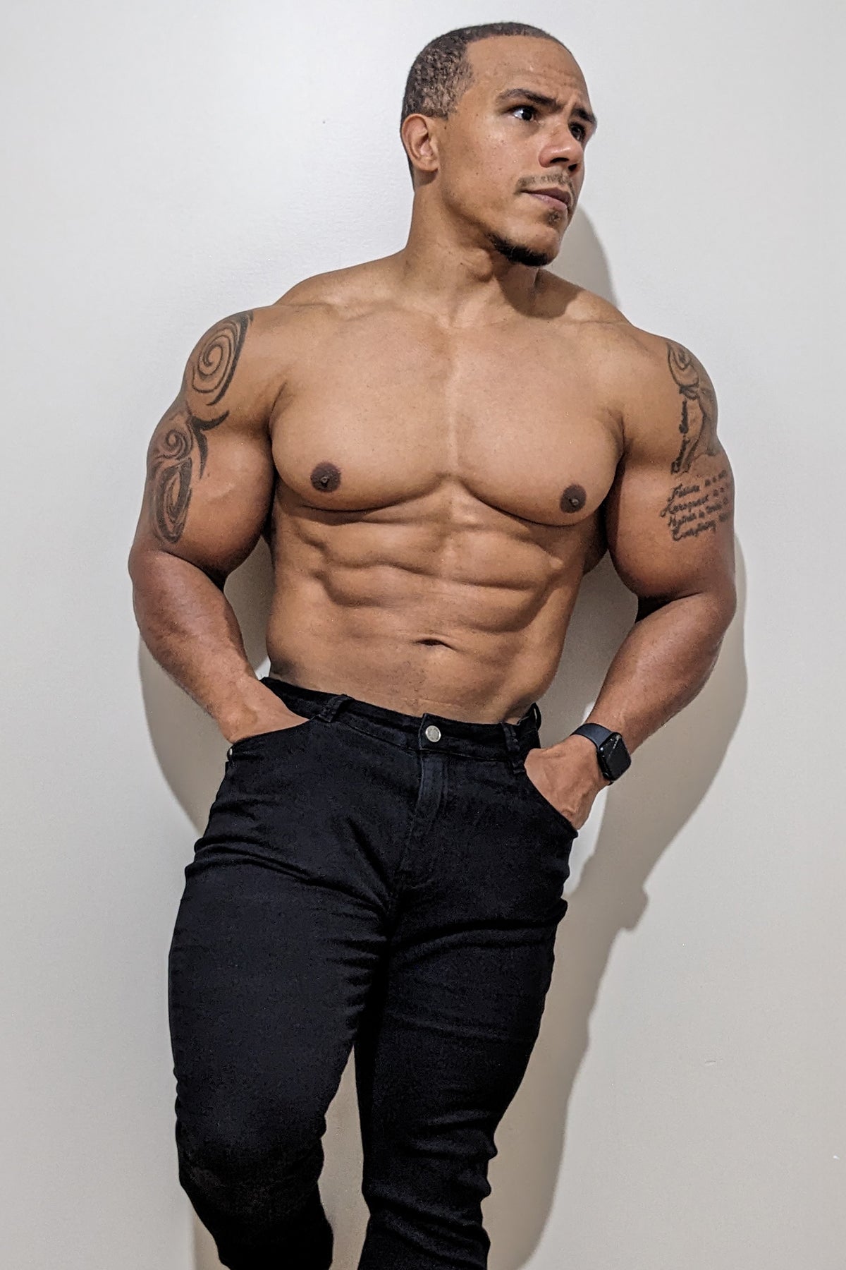 Men's Fitted Stretchy Pants - Black - DealByEthan.gay loves Jed North