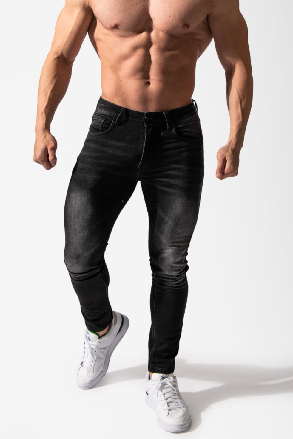 Men's Premium Fitted Stretchy Jeans - Faded Black - DealByEthan.gay loves Jed North