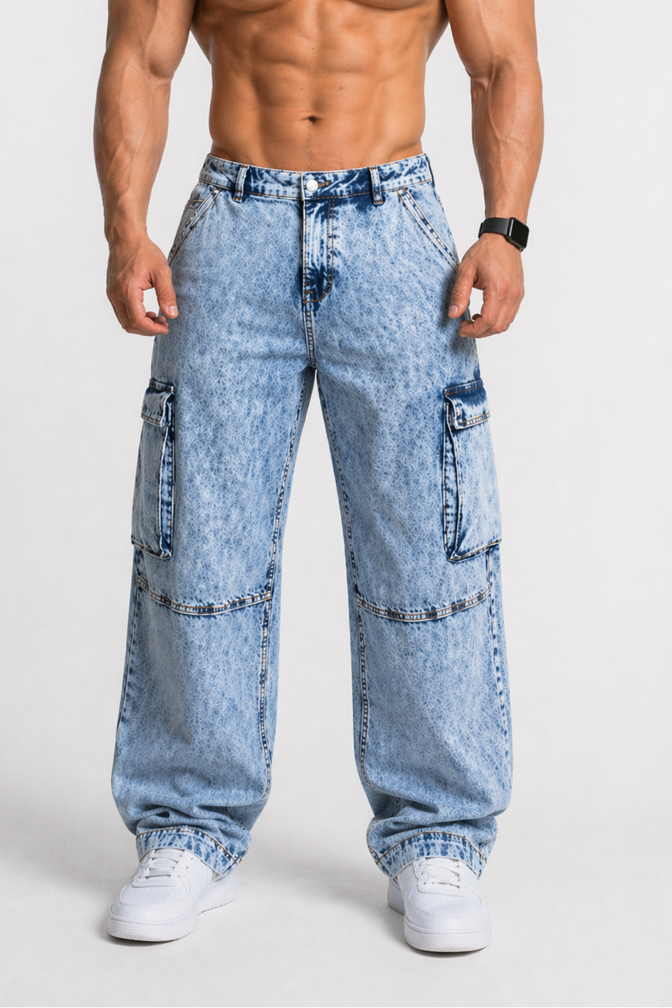 Jed North Men's Men's Vintage Loose-Fit Jeans - Washed Navy