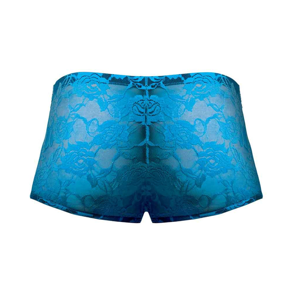 Mini Shorts Neon Lace Turquoise Blue Small - DealByEthan.gay loves Male Power