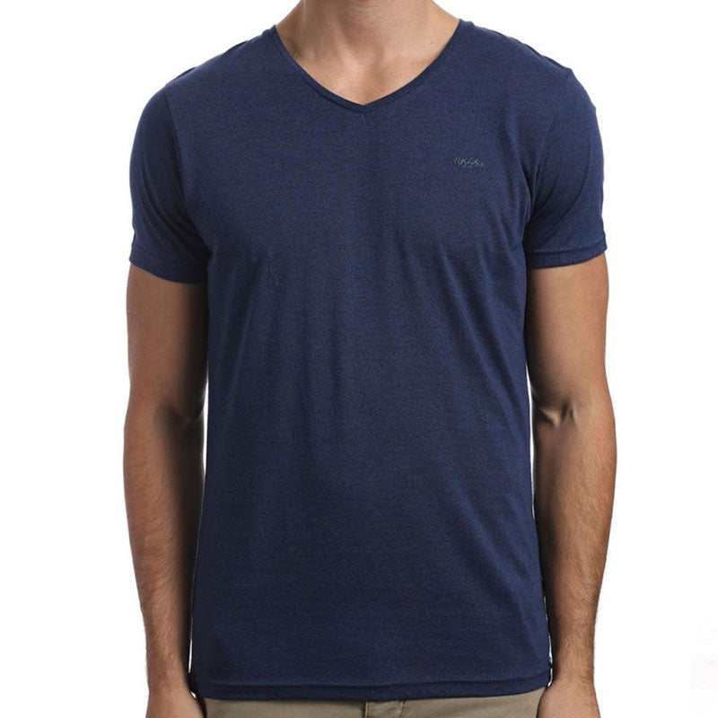 Mossimo Standard Issue V Neck Short Sleeved T Shirt Navy Marle 0M06BC Size S - DealByEthan.gay loves Mossimo