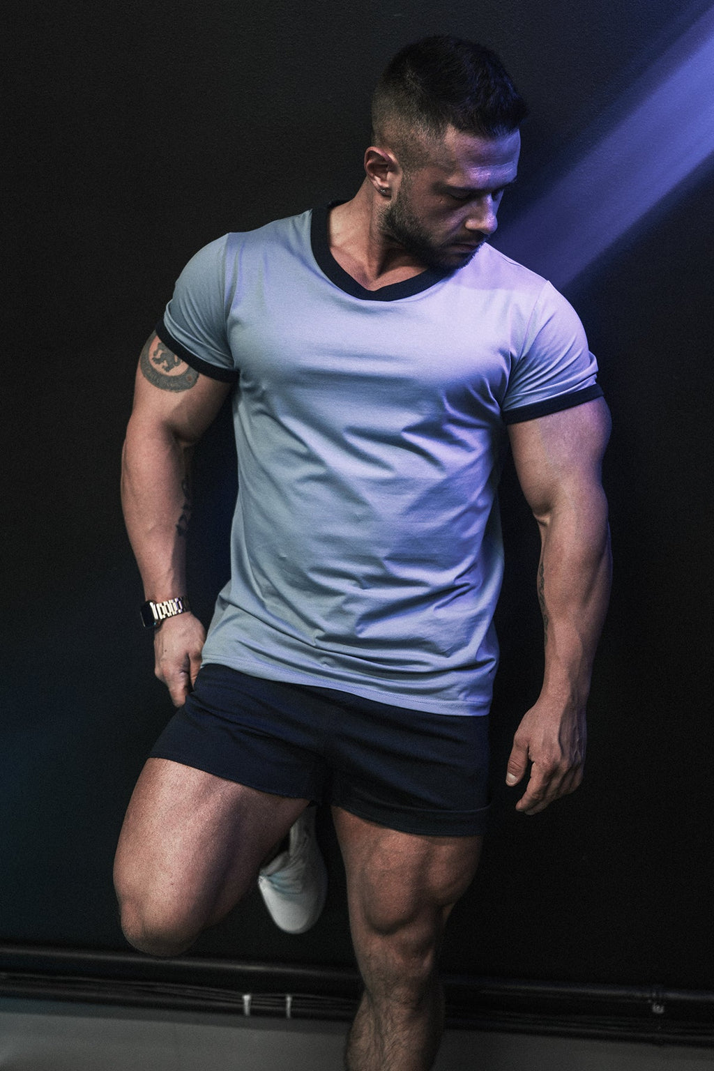Muscle-Fit Ringer T-Shirt - Electric Blue - DealByEthan.gay loves Jed North