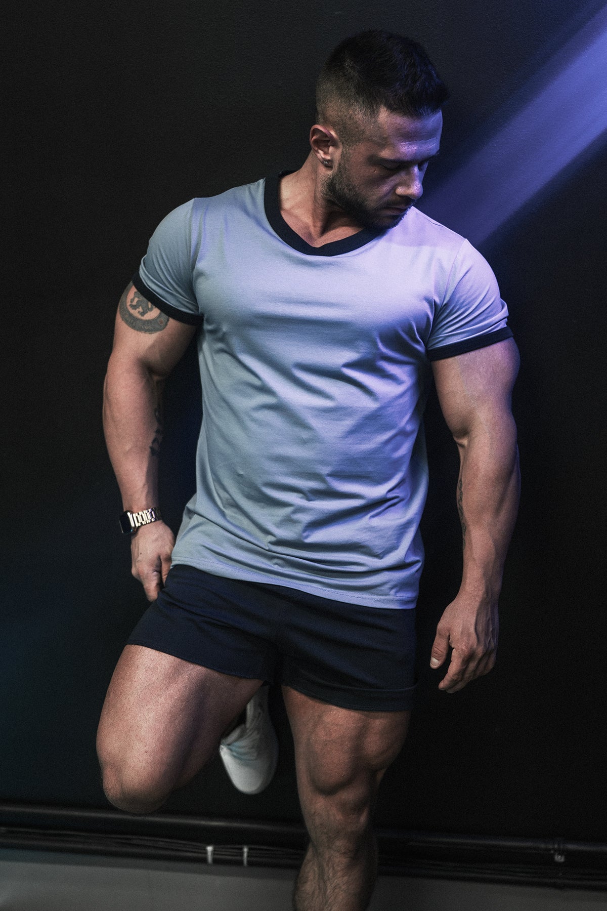 Muscle-Fit Ringer T-Shirt - Electric Blue - DealByEthan.gay loves Jed North