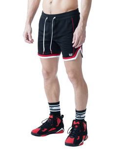 Pantalón corto de rugby Nasty Pig Face Off negro/rojo System/blanco