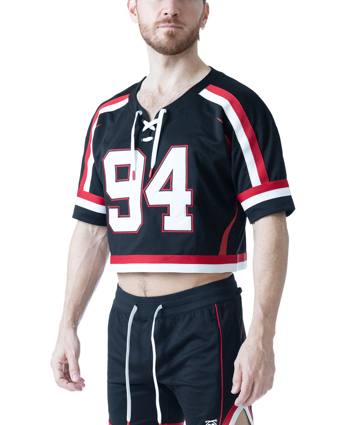 Nasty Pig Face Off Hockey Jersey Black/System Red/White